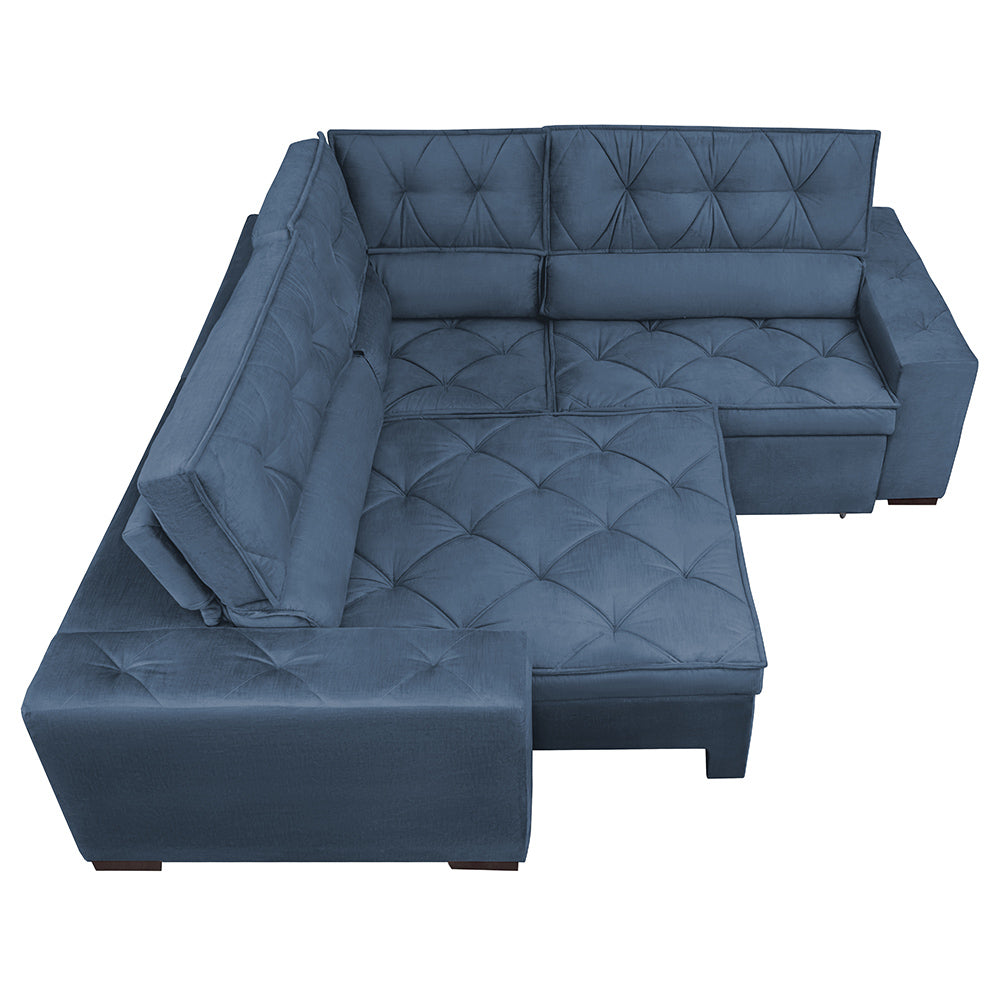 0 - Sofa de Canto Retrátil e Reclinável com Molas Cama inBox Aust