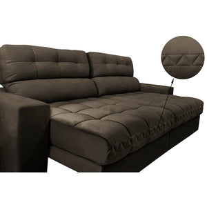 Sofá Retrátil e Reclinável com Molas Ensacadas Cama inBox Master 2,92m Tecido Suede