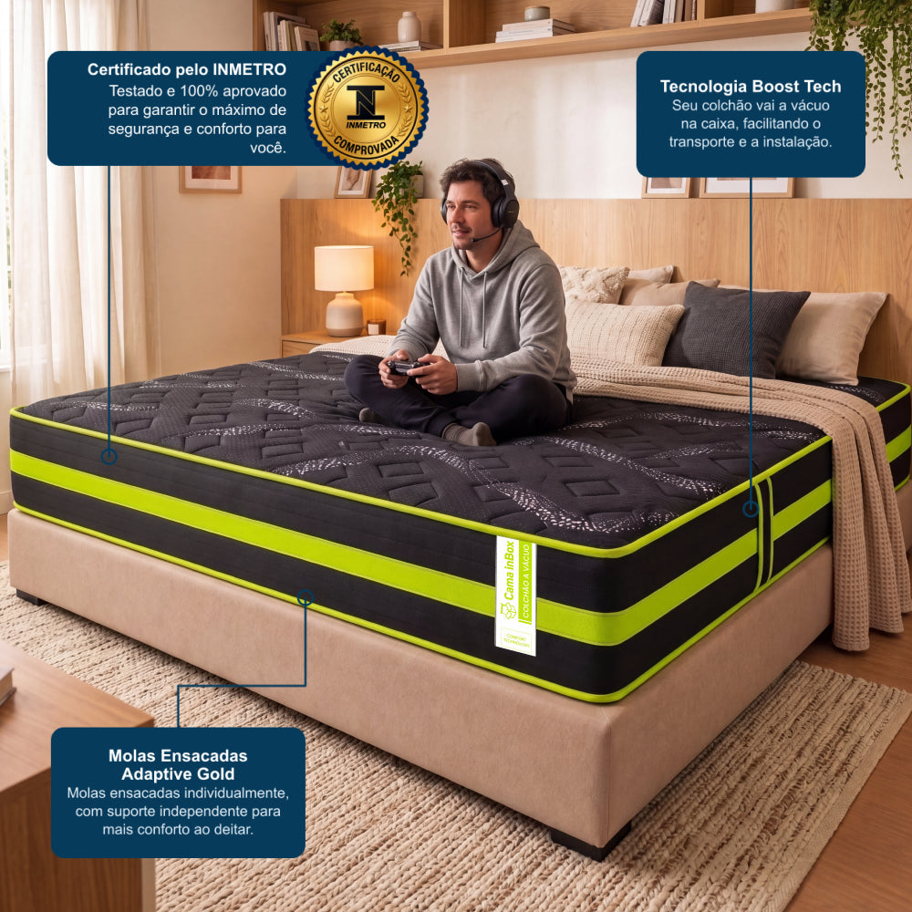 Colchão de Molas Ensacadas a Vácuo Green Cama inBox