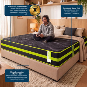 Colchão de Molas Ensacadas a Vácuo Green Cama inBox