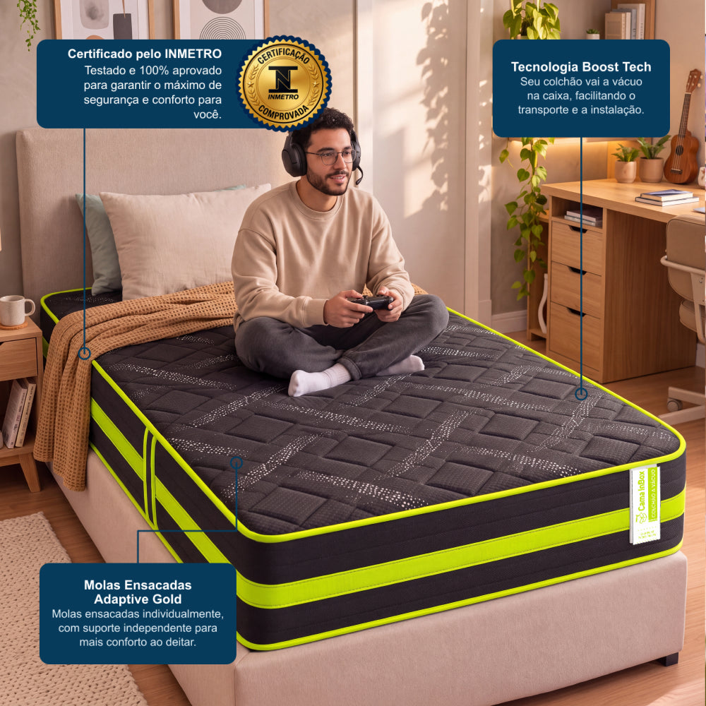 Colchão de Molas Ensacadas a Vácuo Green Cama inBox