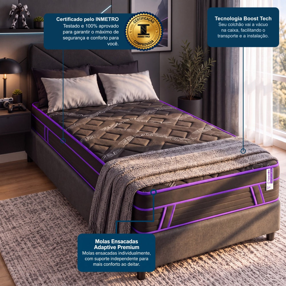 Colchão de Molas Ensacadas a Vácuo Purple Cama inBox