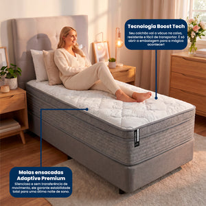 Colchão Refúgio Boost Tech de Molas Ensacadas Cama inBox