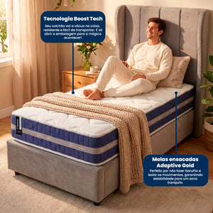 Colchão Serena Boost Tech de Molas Ensacadas a Vácuo Cama inBox