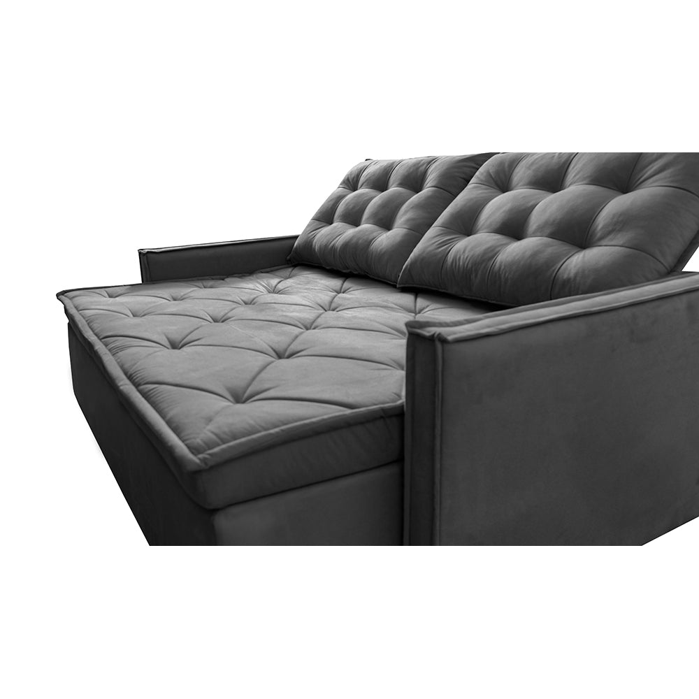 Sofá Sem Caixa Retrátil e Reclinável 1,65m Cama inBox Studio Suede Velusoft