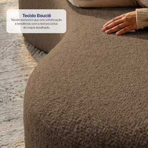 Conjunto de Sofá 3 e 2 Lugares Veda Xpand Tech Tecido bouclê Cama inBox