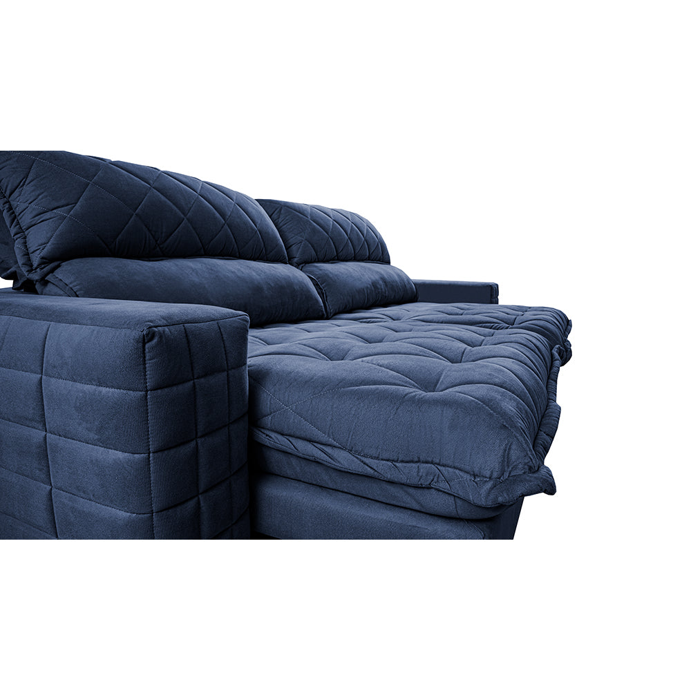 Sofá Retrátil e Reclinável 2,15m Molas Ensacadas Cama inBox Elegance com ThermoGel Velusoft