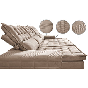 Sofá 3 Lugares Retrátil e Reclinável Cama inBox Senses 2,00m Velusoft