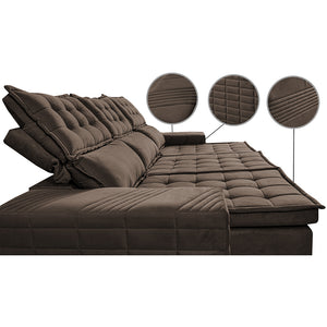 Sofá 3 Lugares Retrátil e Reclinável Cama inBox Senses 2,00m Velusoft