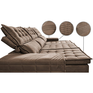 Sofá 3 Lugares Retrátil e Reclinável Cama inBox Senses 2,00m Velusoft
