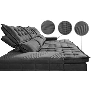 Sofá 3 Lugares Retrátil e Reclinável Cama inBox Senses 2,00m Velusoft