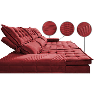 Sofá 3 Lugares Retrátil e Reclinável Cama inBox Senses 2,00m Velusoft