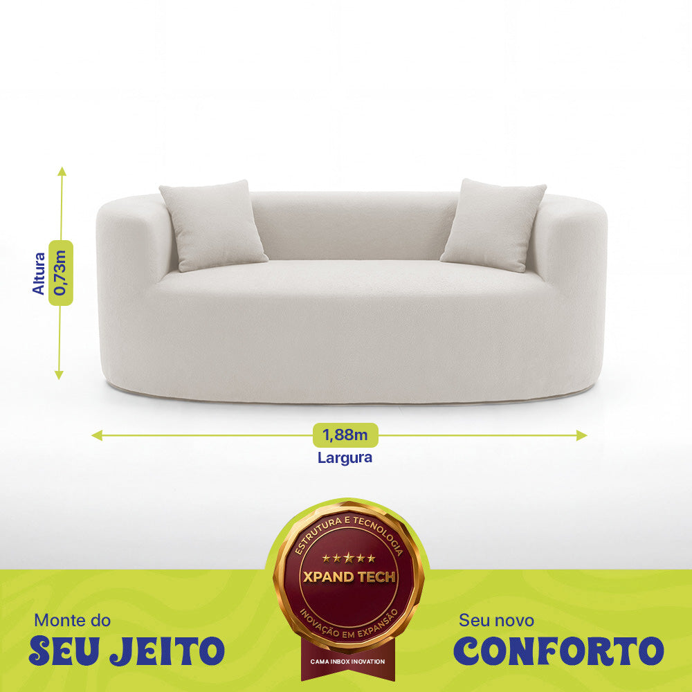 Sofá Solace Xpand Tech a Vácuo Bouclê Cama inBox