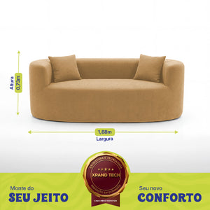 Sofá Solace Xpand Tech a Vácuo Bouclê Cama inBox