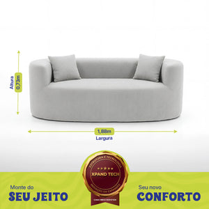 Sofá Solace Xpand Tech a Vácuo Bouclê Cama inBox