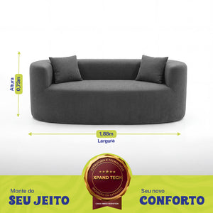 Sofá Solace Xpand Tech a Vácuo Bouclê Cama inBox