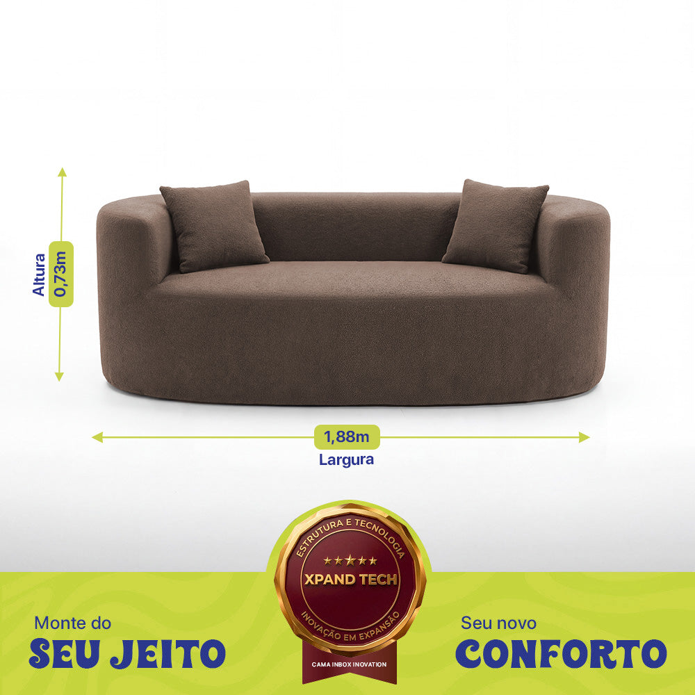 Sofá Solace Xpand Tech a Vácuo Bouclê Cama inBox