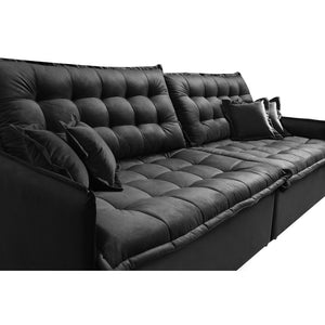 Sofá Sem Caixa Retrátil Reclinável Cama inBox Versátil com Pillow Top e Molas Velusoft