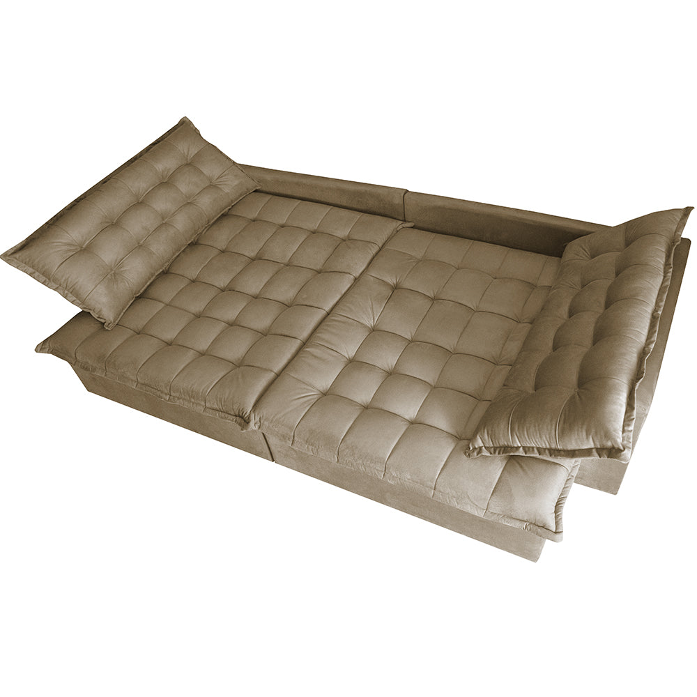 0 - Sofá Retrátil Reclinável e Cama 2,15m Cama inBox Flex Suede V
