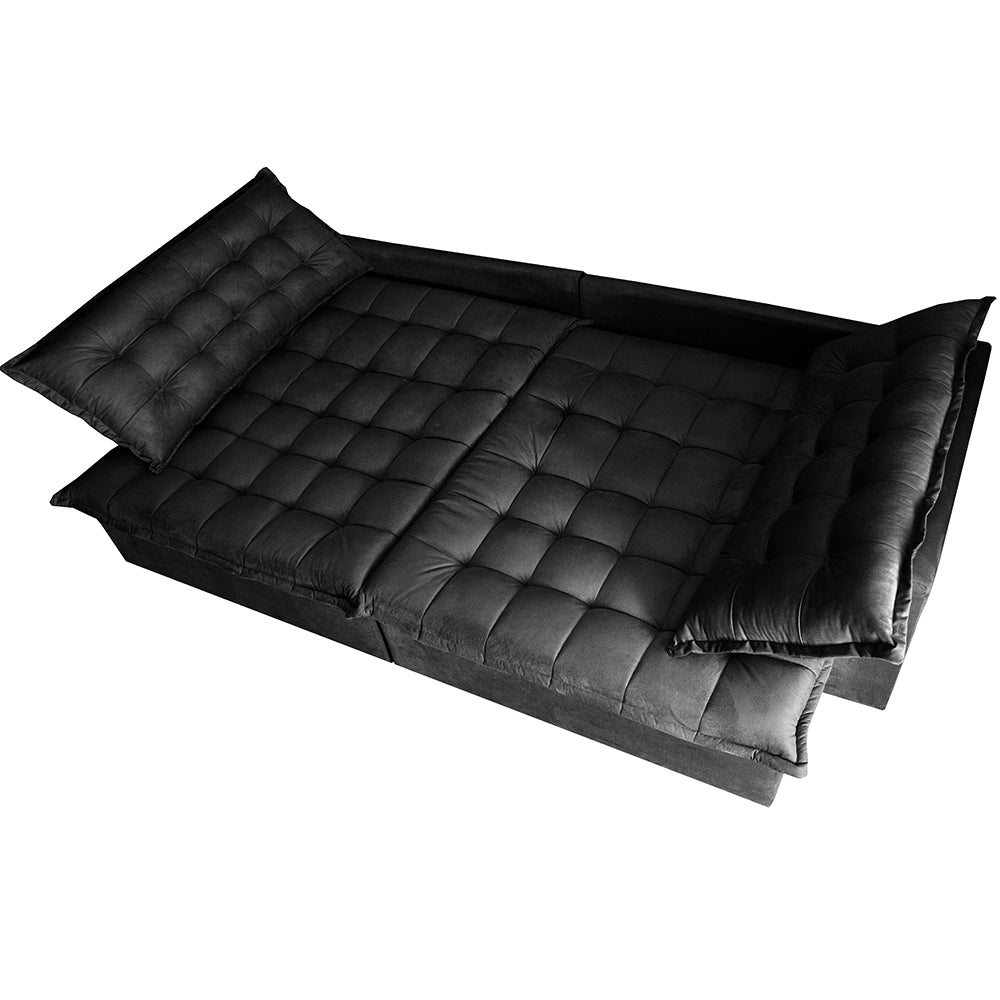 0 - Sofá Retrátil Reclinável e Cama 2,15m Cama inBox Flex Suede V