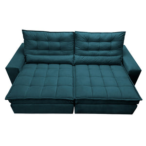 Sofá Retrátil e Reclinável com Molas Ensacadas Cama inBox Gold 2,12m Tecido Suede Velusoft
