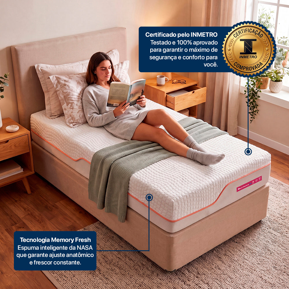 Colchão Blend Memory Fresh com Espuma Viscoelástico Cama inBox