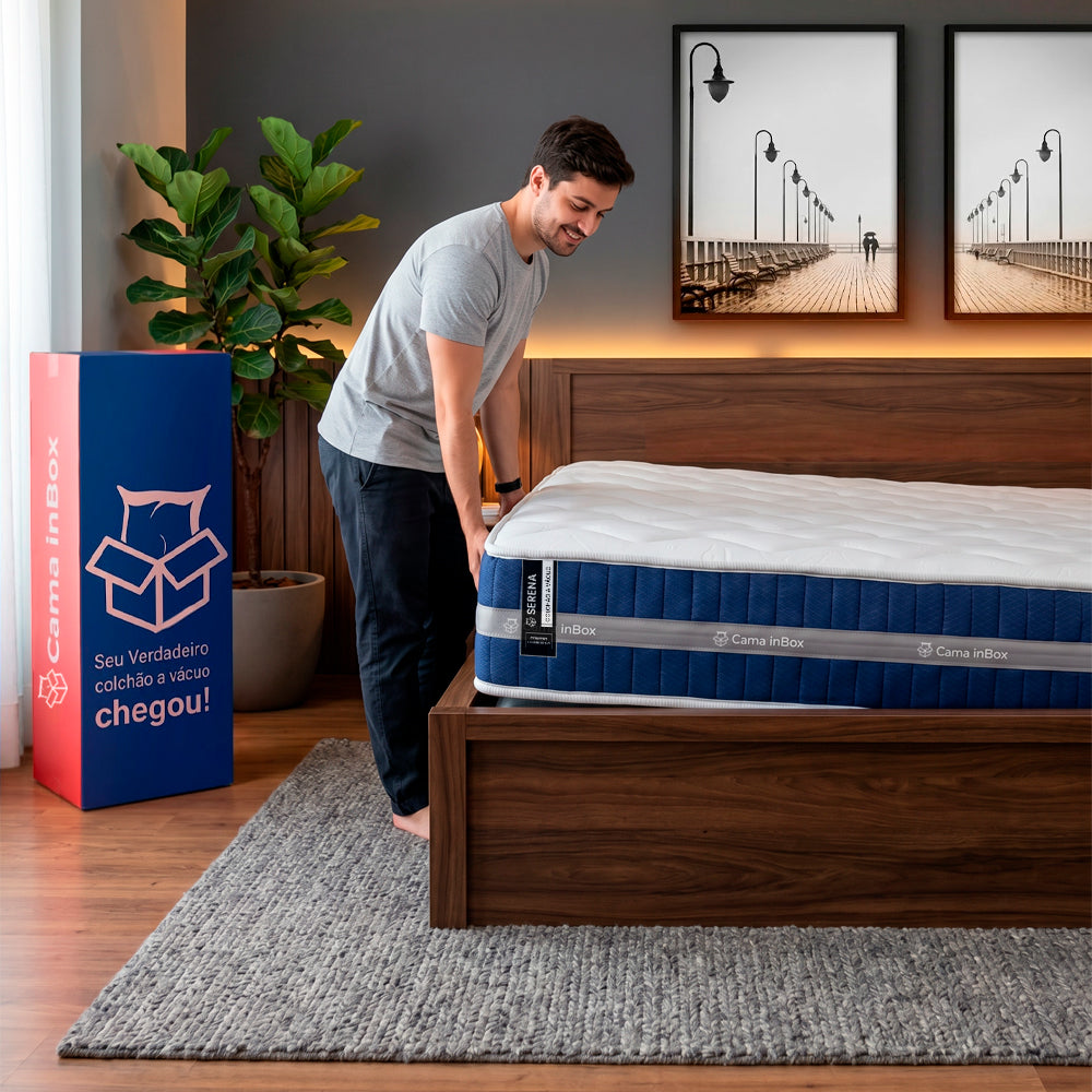 Colchão Serena Boost Tech de Molas Ensacadas a Vácuo Cama inBox