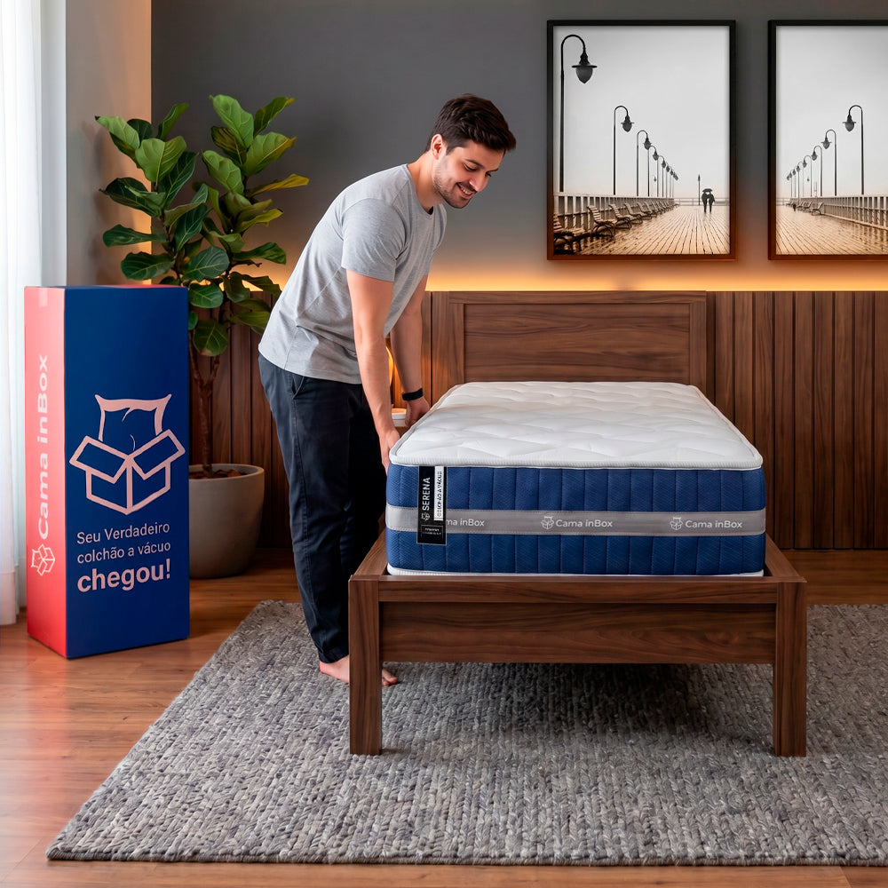 Colchão Serena Boost Tech de Molas Ensacadas a Vácuo Cama inBox