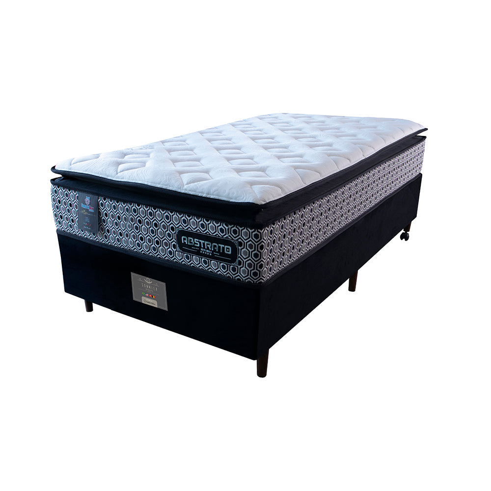 Cama Box Colchão Pillow Top + Box Abstrato de Molas Ensacadas Cama inBox