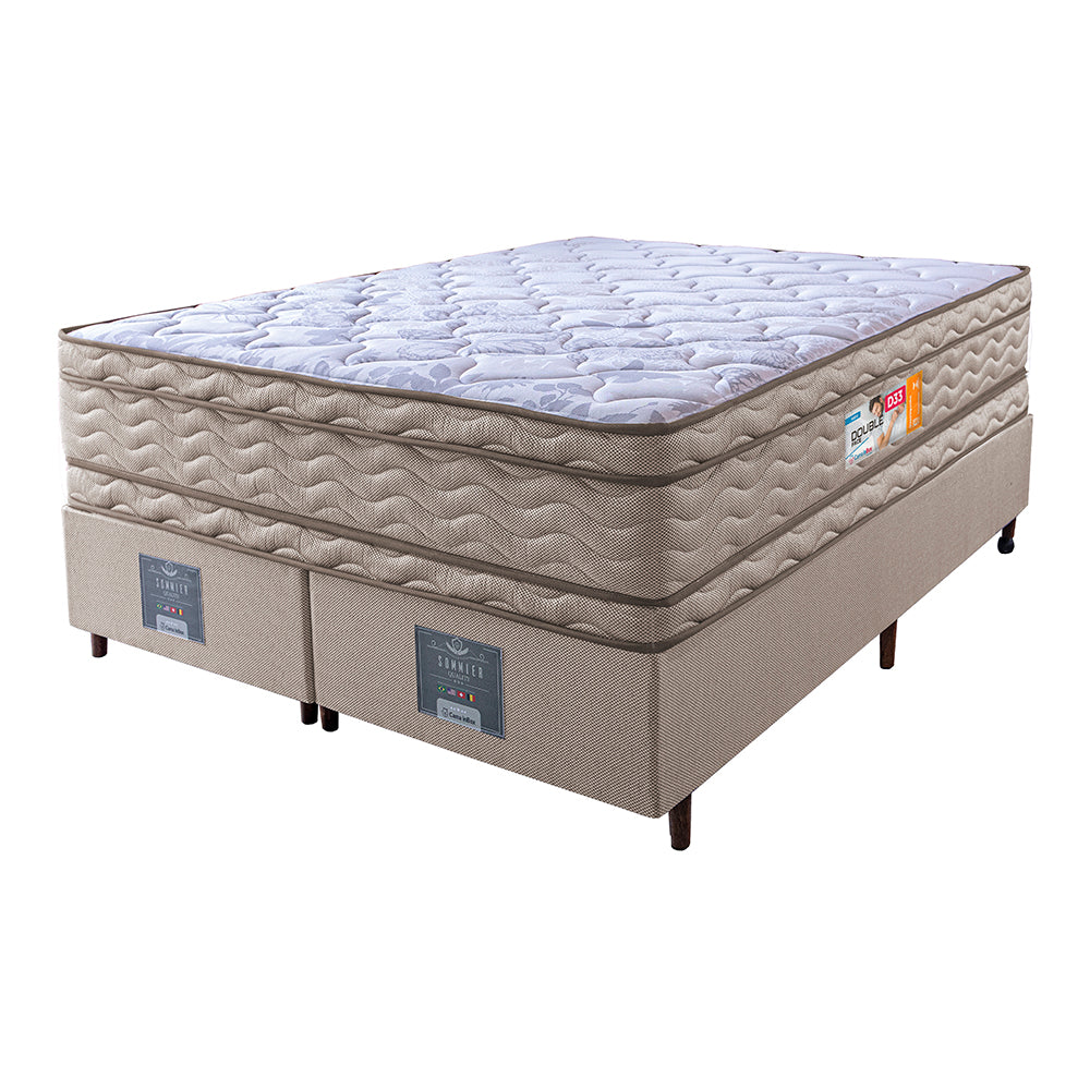 Cama Box Colchão OrtoFirm + Box Double Face Espuma D33 Dourado