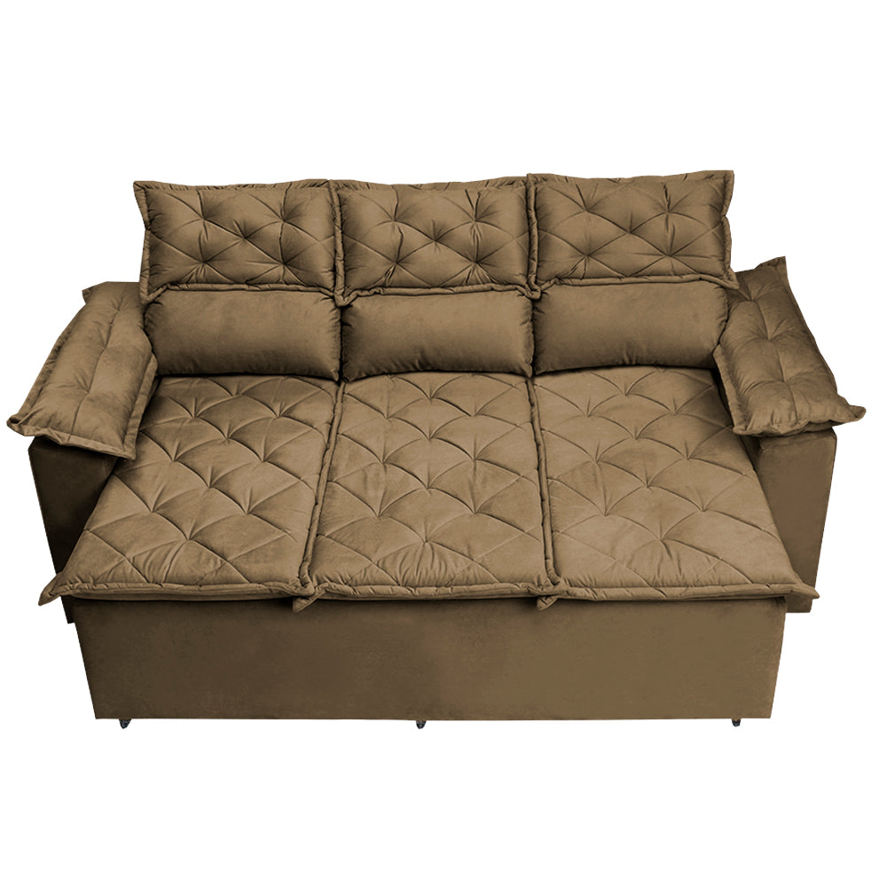 Conjunto de Sofá 3 e 2 Lugares Retrátil e Reclinável Cama inBox Compact