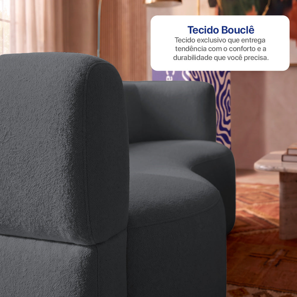 Sofá Cama Bolge Xpand Tech A Vácuo Bouclê Cama inBox
