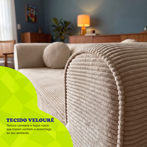 Sofá Cama Cotton Xpand Tech a Vácuo Velourê Cama inBox