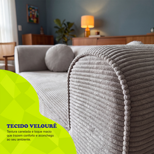 Sofá Cama Cotton Xpand Tech a Vácuo Velourê Cama inBox