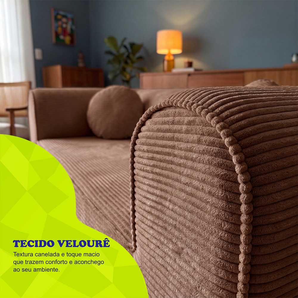Sofá Cama Cotton Xpand Tech a Vácuo Velourê Cama inBox