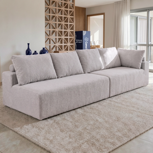 Sofá de Canto Vibe Esquerdo 2,70 x 1,70 BoostTech Bouclê Cama inBox