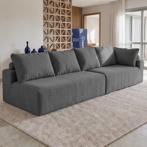 Sofá de Canto Vibe Esquerdo 2,70 x 1,70 BoostTech Bouclê Cama inBox