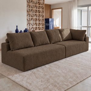 Sofá de Canto Vibe Esquerdo 2,70 x 1,70 BoostTech Bouclê Cama inBox