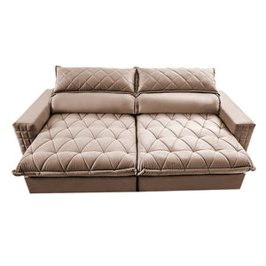 Sofá Retrátil e Reclinável 2,15m Molas Ensacadas Cama inBox Elegance com ThermoGel Velusoft