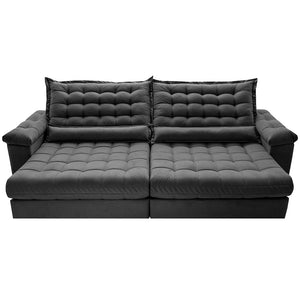 Sofá Retrátil e Reclinável Molas Ensacadas Big Space com Bordado 3D Cama inBox