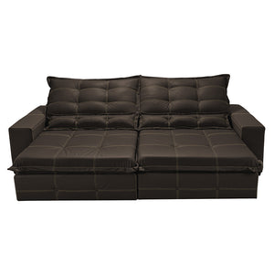 Sofá de Courino Retrátil e Reclinável Cama inBox Bourbon SoftGel D40