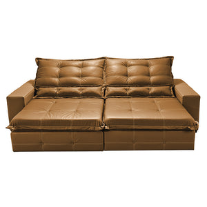 Sofá de Courino Retrátil e Reclinável Cama inBox Bourbon SoftGel D40