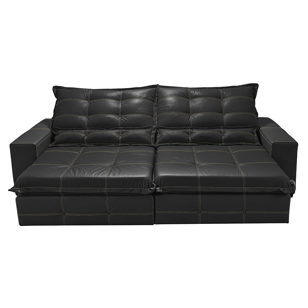 Sofá de Courino Retrátil e Reclinável Cama inBox Bourbon SoftGel D40