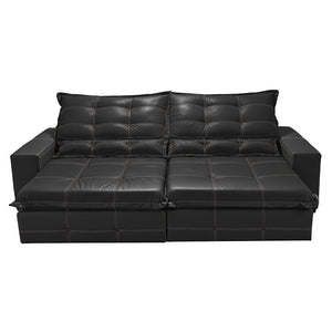 Sofá de Courino Retrátil e Reclinável Cama inBox Bourbon SoftGel D40