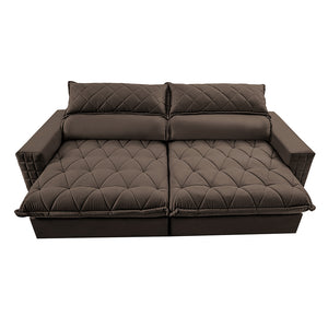 Sofá Retrátil e Reclinável 2,15m Molas Ensacadas Cama inBox Elegance com ThermoGel Velusoft