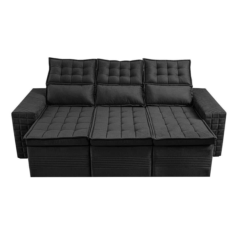 Sofá 3 Lugares Retrátil e Reclinável Cama inBox Senses 2,00m Velusoft