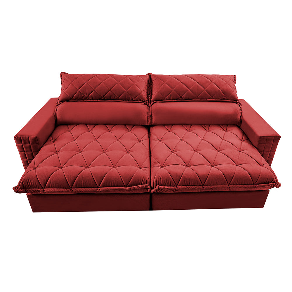Sofá Retrátil e Reclinável 2,15m Molas Ensacadas Cama inBox Elegance com ThermoGel Velusoft