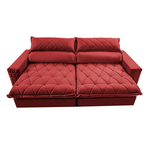 Sofá Retrátil e Reclinável 2,15m Molas Ensacadas Cama inBox Elegance com ThermoGel Velusoft