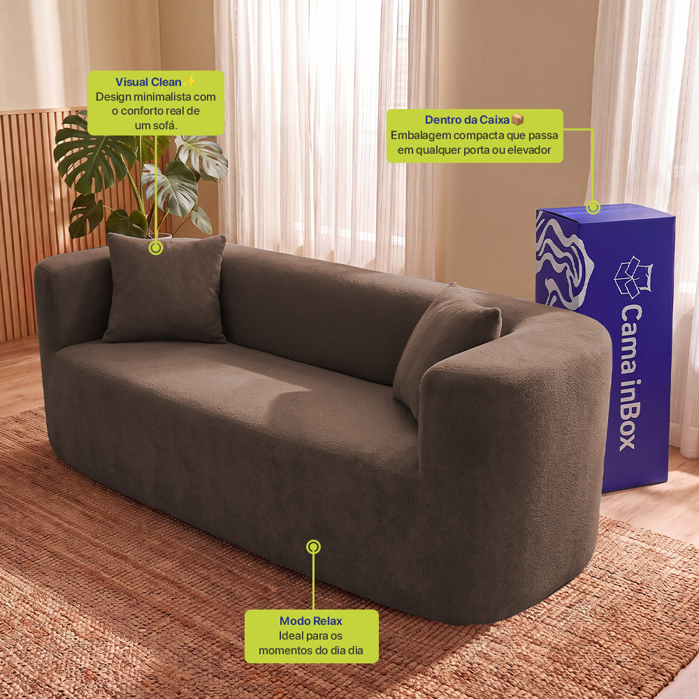 Sofá Solace Xpand Tech a Vácuo Bouclê Cama inBox