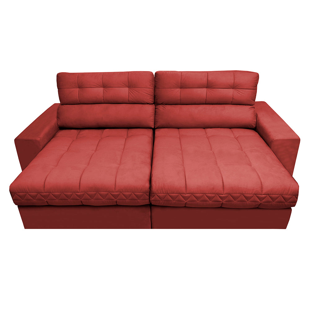 Sofá Retrátil e Reclinável com Molas Ensacadas Cama inBox Master 2,92m Tecido Suede